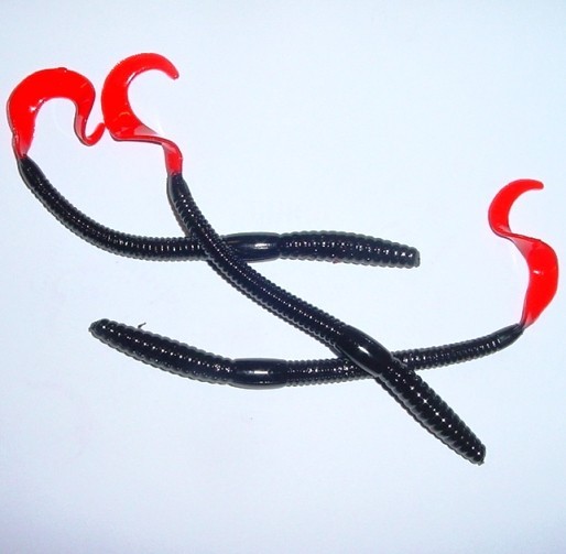 Action Plastics 6 Curl tail Worm Black Red Tail Bulk Pack 100 - freddiethepillowandfriends.co.uk Action Plastics 6 Curl tail Worm Black Red Tail Bulk Pack 100