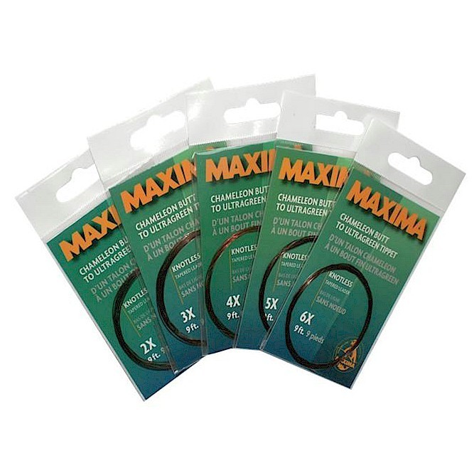 Maxima Tapered Fly Leaders Chameleon to Ultragreen
