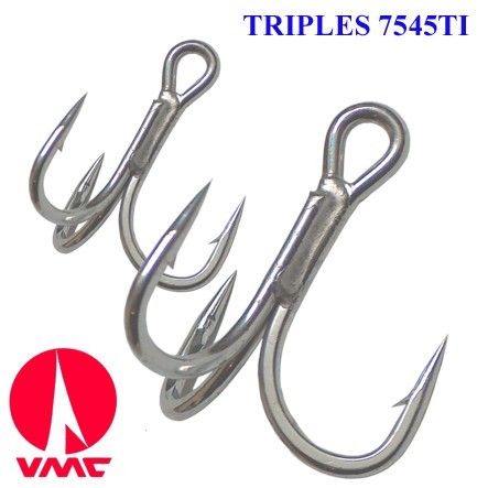 Vmc 7545 Spark Point Tinned Sea Treble Hooks
