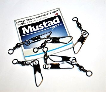 Mustad Barrel Swivel With Safety Snap