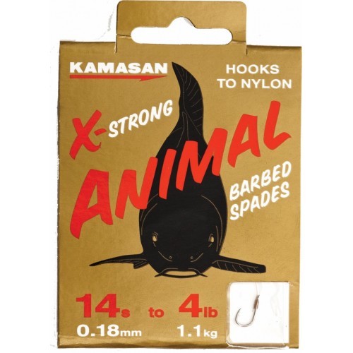 Kamasan X-Strong Animal Hooks To Nylon Barbed Spade