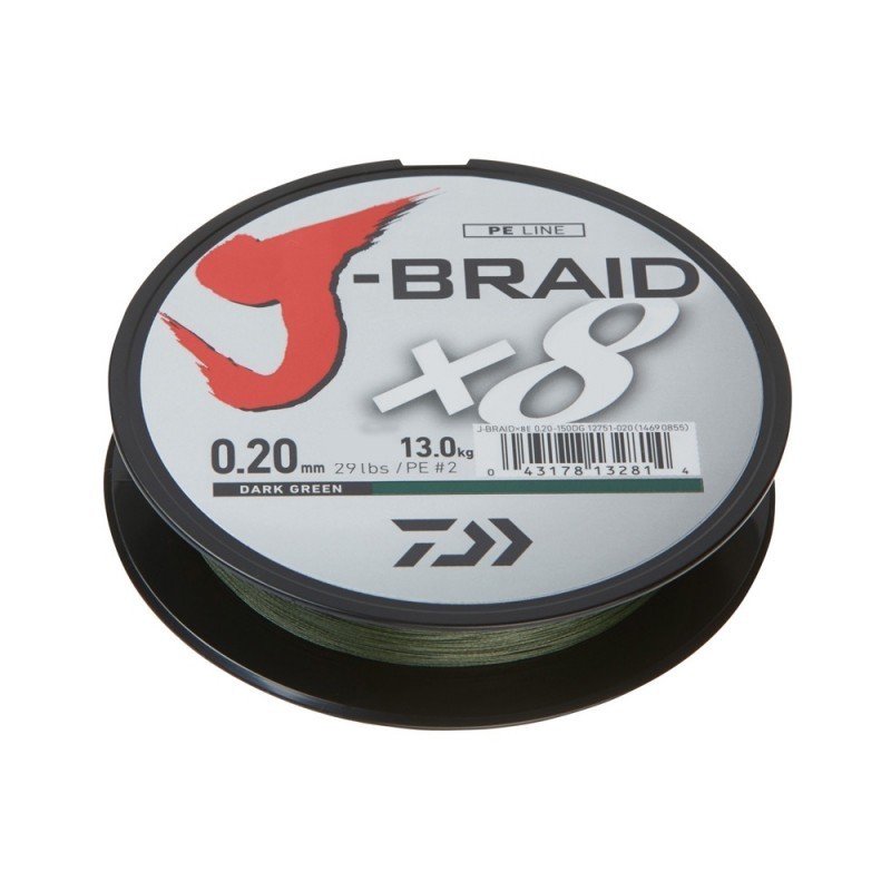 Daiwa J-Braid X8 Dark Green 150m - freddiethepillowandfriends.co.uk Daiwa J-Braid X8 Dark Green 150m