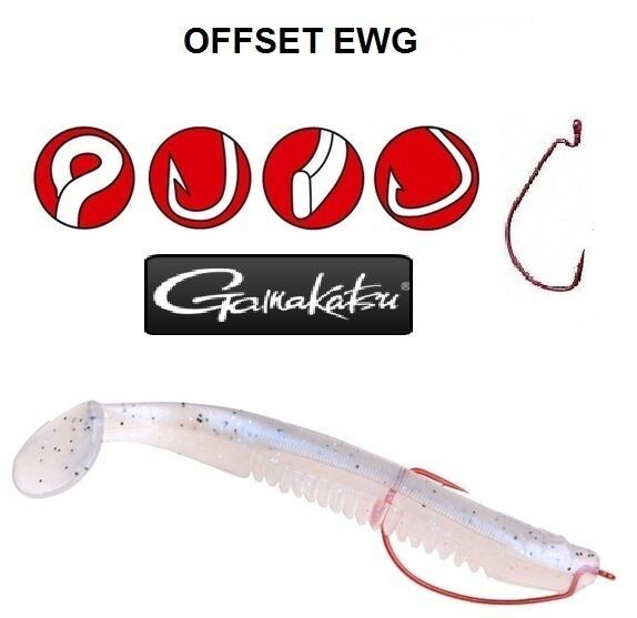 Gamakatsu Worm Offset Hook EWG Red - freddiethepillowandfriends.co.uk Gamakatsu Worm Offset Hook EWG Red