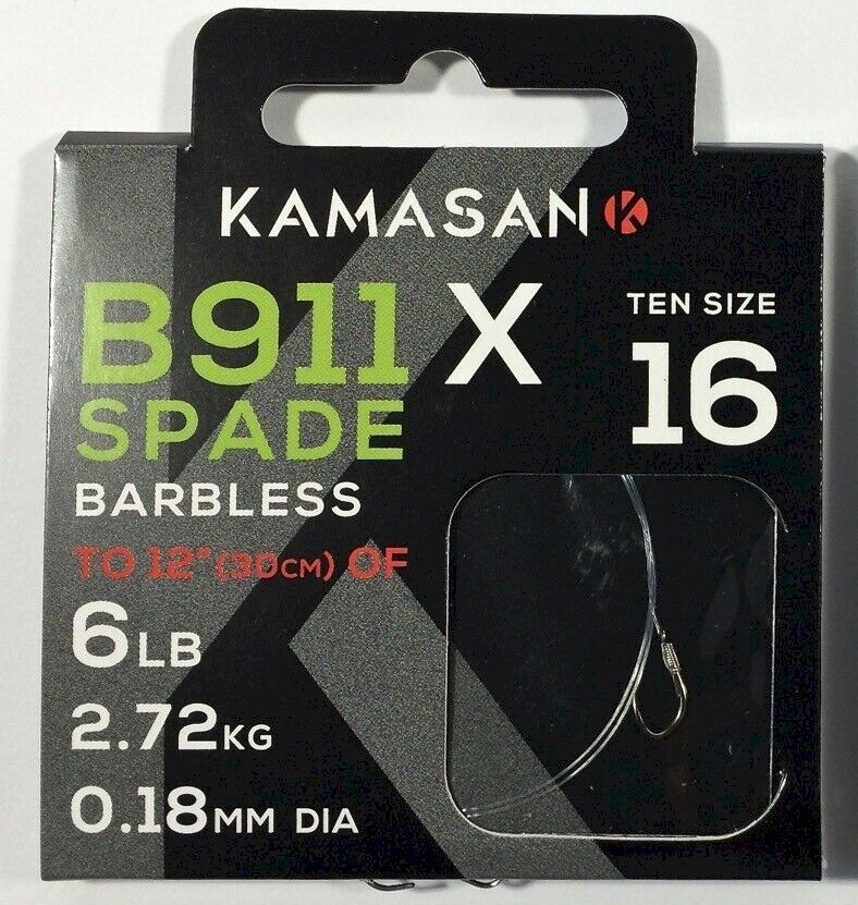 Kamasan B911X Hooks To Nylon BARBLESS