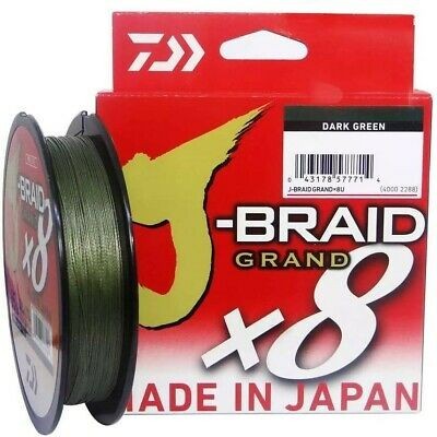 Daiwa J-Braid X8 GRAND Braided Line Dark Green 300m - freddiethepillowandfriends.co.uk Daiwa J-Braid X8 GRAND Braided Line Dark Green 300m