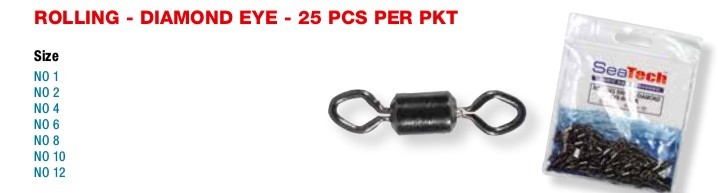 Seatech Diamond Eye Rolling Swivels Value Packs