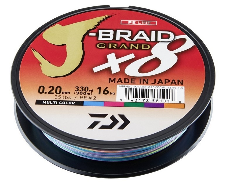Daiwa J-Braid X8 GRAND Braided Line Multicolour 300m