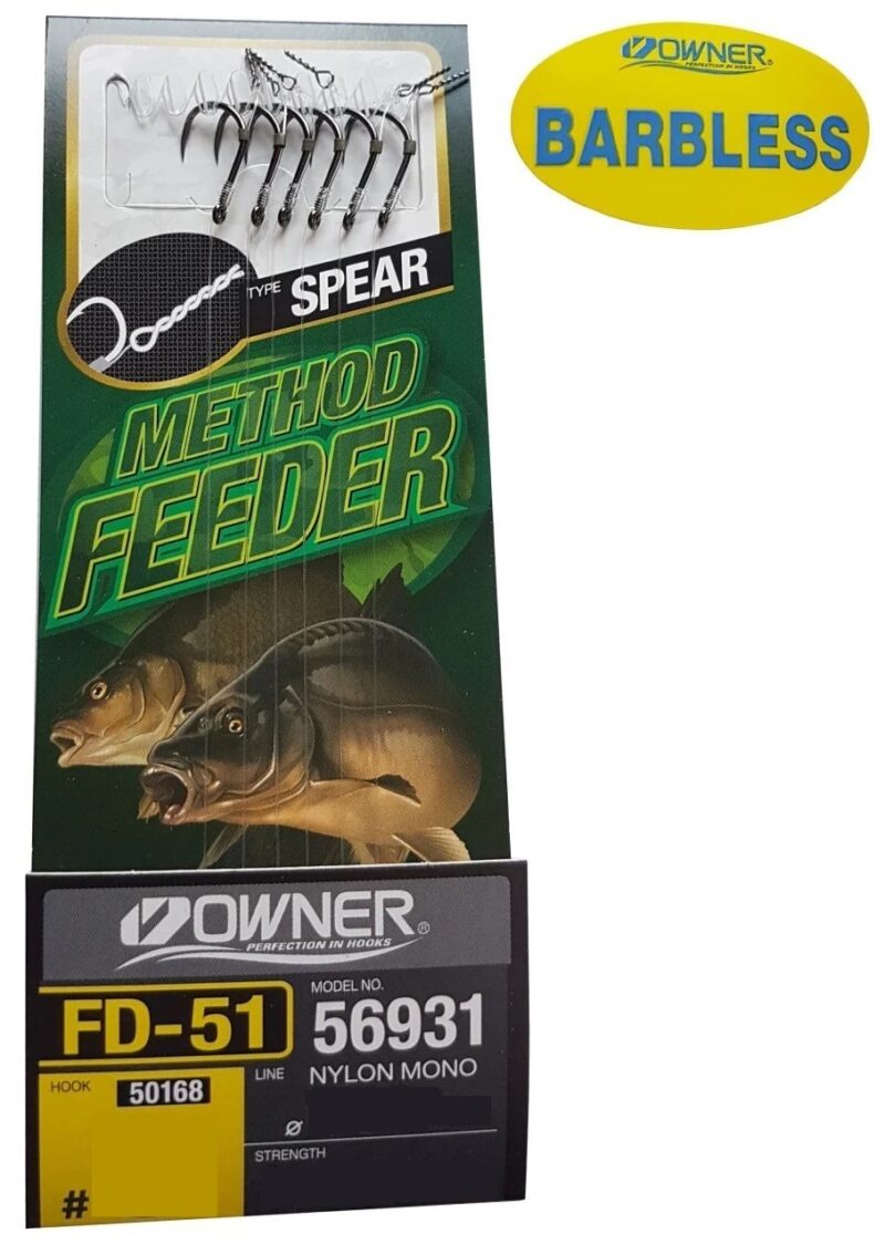 Owner Method Feeder Rig Barbless With spear