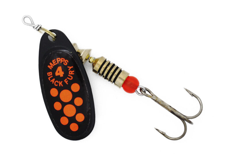 Mepps Black Fury Black Orange Dot