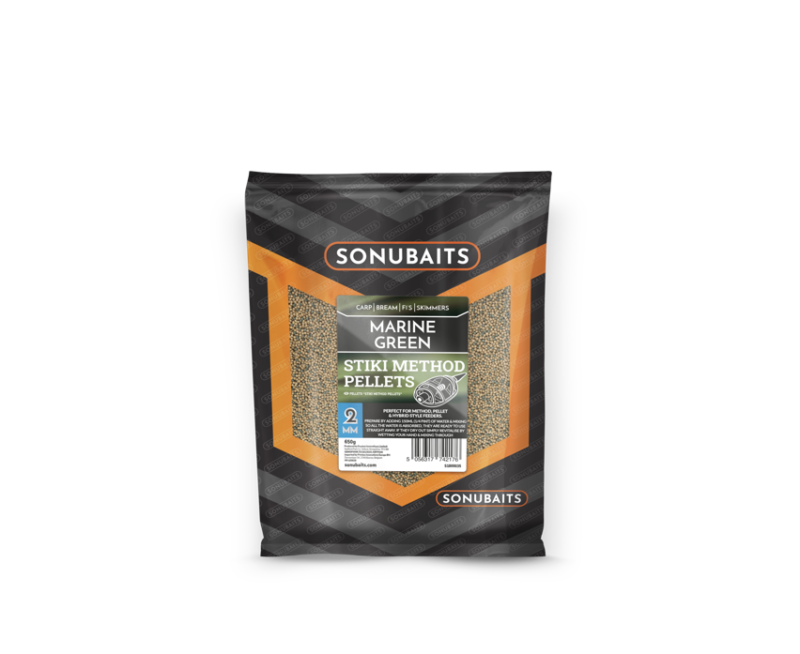 MARINE PELLET 1 - freddiethepillowandfriends.co.uk Bag of Sonubaits Marine Green Stiki Method Pellets fishing bait packaging (2mm)