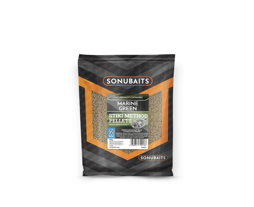 MARINE PELLET 1 - freddiethepillowandfriends.co.uk Bag of Sonubaits Marine Green Stiki Method Pellets fishing bait packaging (2mm)